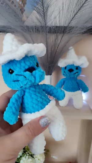 Crochet Pattern Smurfcat mushroom plushie toy