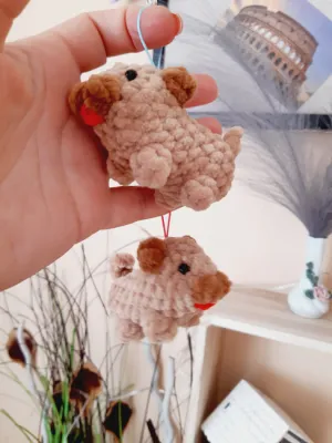 Crochet Mini Pug Pattern ,Crochet Pattern Mini Dog Plushie