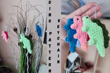 Crochet Pattern Dinosaur Amigurumi Keychain