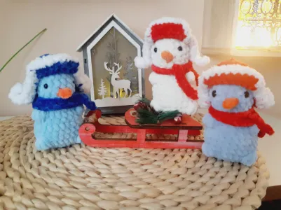 Crochet Pattern Snowman Keychain