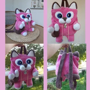 Cat Backpack Crochet Pattern Amigurumi, Crochet Cat Bag Pattern