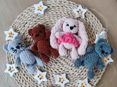 3 cat, bunny, bear and cat crochet patterns