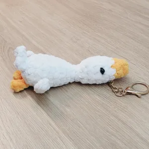 Mini Hug Goose Keychain, No Sew Amigurumi for Beginners, Small Plush Duck , Instructions in English