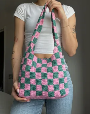 Crochet Checkered Tote Bag Pattern