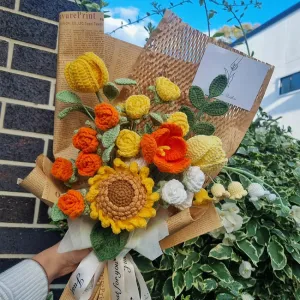 5 in 1 Sunflower Crochet Flower Bouquet