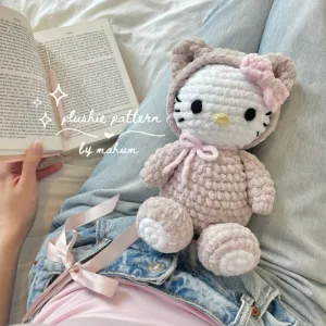 kitty in bear costume plushie