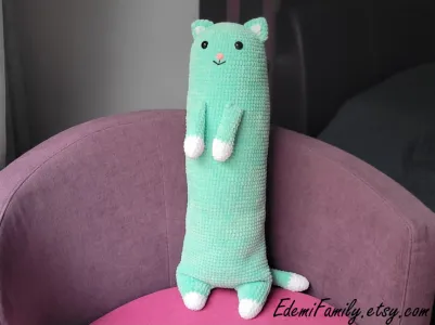 Long Cat Crochet Pattern. Cat Baguette. Cat Loaf. Hugging Pillow