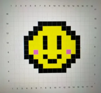 Smiley Face Color-Work Granny Square