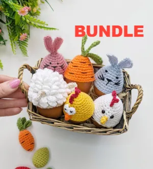 Easy Crochet Easter Egg Cozy, set of 5 crochet patterns