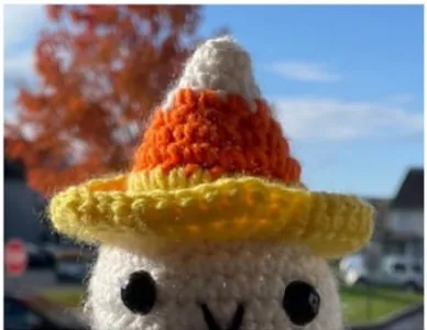 Free 3-in-1 Hat Pattern For No-Sew Crochet Ghost (pumpkin hat not pictured)