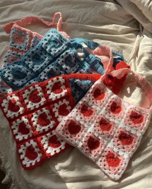 Heart Granny Square Tote Bag