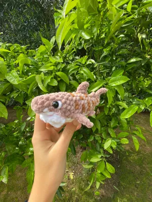 Crochet Mini Tiger Shark with Mouth, Cute Tiger Shark Mini Plush Pattern