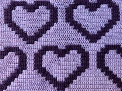 Mosaic Crochet Double Heart Pattern