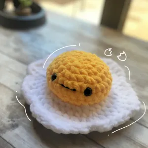 sunny side up egg plushie