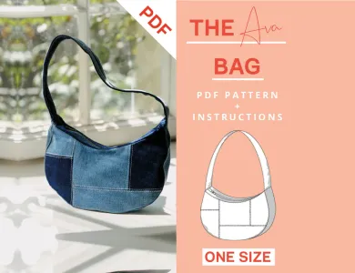 Patchwork Bag Sewing Pattern, with video tutorial