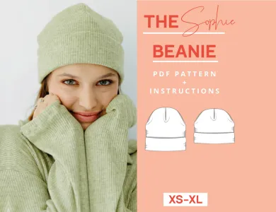 Beanie Pattern in two lengths and sizes, XS-XXXL, with video tutorial