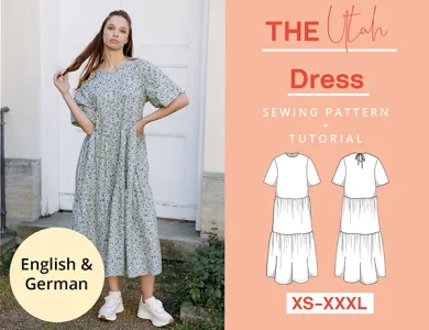 The Pattern for a Summer Dress with ruffles, women, XS-XXXL, with video tutorial