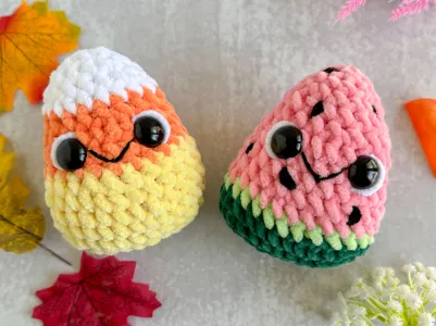 Mini Candy Corn and Watermelon 2-in-1 Pattern