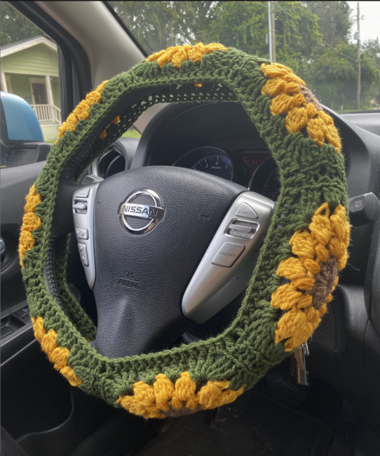 Sunflower Steering Wheel Cover