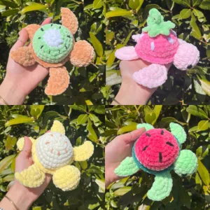 4-in-1 fruit turtles pattern (strawberry, watermelon, kiwi & banana)