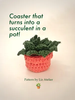 Coaster Succulent in a Pot - Single Version