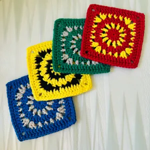 Circle-to-Square Granny Square Coaster