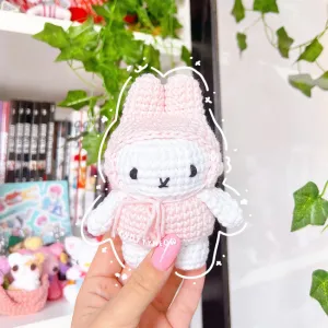 NO SEW!! White Bunny in a Hood and a Dress