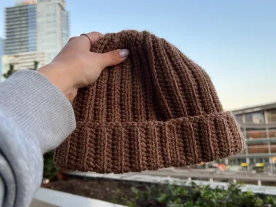 No Bunching Crochet Ribbed Beanie