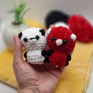 No Sew Pocket Panda Crochet Amigurumi Pattern PDF. Make your own panda bear and red panda