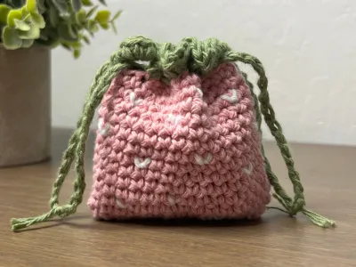 Strawberry Drawstring Airpods Pouch