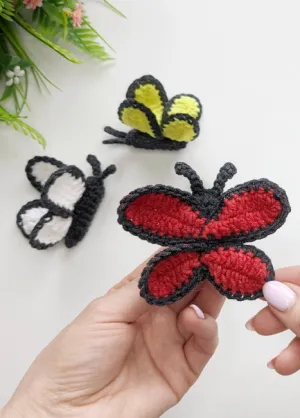 Butterfly crochet amigurumi pattern, easy crochet keychain pattern