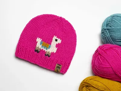 Little Llama Hat Medium Weight Animal Baby Children Women