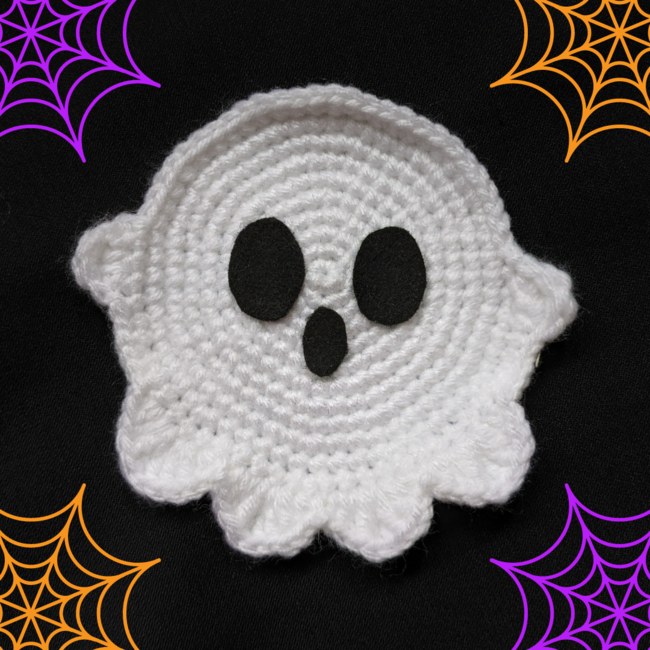 Halloween Ghoster Coaster Crochet pattern Ribblr