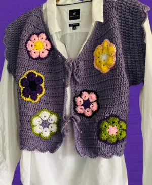 African Violet Crochet Cardigan