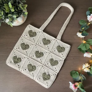 Heart Granny Square Tote