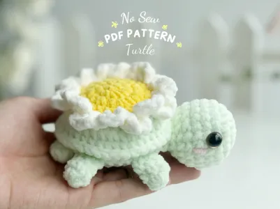 Daisy Turtle No Sew Crochet Pattern, No Sew Amigurumi Crochet Patterns, Crochet Pattern, Plushie Pattern