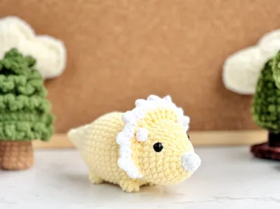 Triceratops Dinosaur No Sew Crochet Pattern, Dinosaur Jurassic World No Sew Pattern, No Sew Amigurumi Crochet Patterns