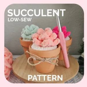 Succulent | CROCHET PATTERN | Low Sew | Succulents