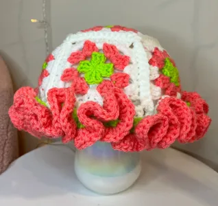 Granny Square Ruffle Hat