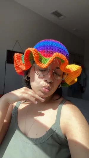 Crochet Wavy Ruffle Hat