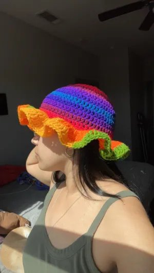 Crochet Wavy Ruffle Hat