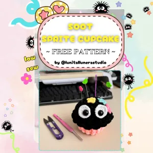 Soot Sprite Cupcake FREE PATTERN