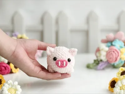 Pig No Sew Crochet Pattern, No Sew Amigurumi Crochet Patterns, Crochet Pattern, Plushie Pattern