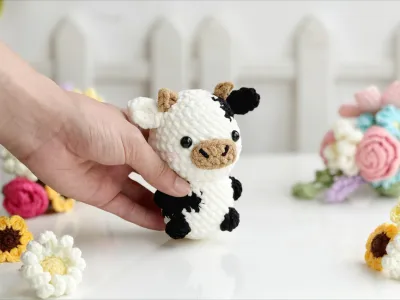 Cow No Sew Crochet Pattern, No Sew Amigurumi Crochet Patterns, Crochet Pattern, Plushie Pattern