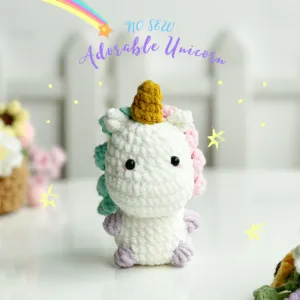 Unicorn No Sew Crochet Pattern, No Sew Amigurumi Crochet Patterns, Crochet Pattern, Plushie Pattern