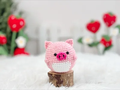 Pig Amigurumi Crochet Pattern, No Sew Amigurumi Crochet Pattern, No Sew Crochet Pattern, Crochet Pattern