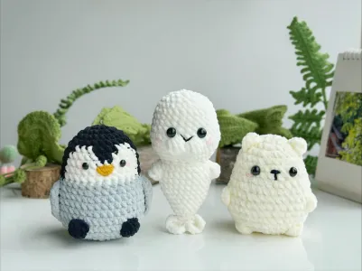 Arctic Animals No Sew Crochet Pattern, No Sew Amigurumi Crochet Patterns, Penguin Crochet Pattern, Seal Crochet Pattern, Polar Bear Pattern