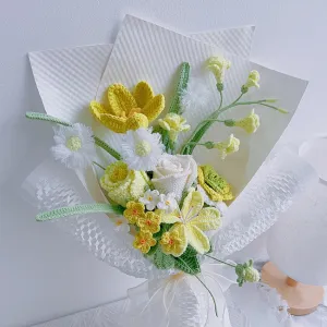 8 in 1 Freesia Rose Crochet Flower Bouquet