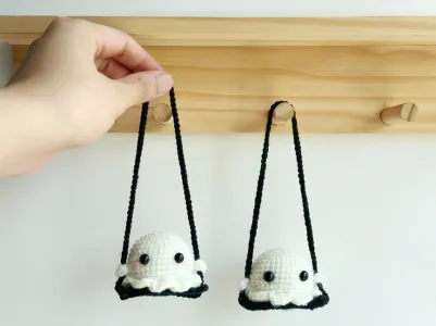 Ghost Sit On Swing Crochet Pattern, Ghost Crochet Pattern, Halloween Crochet Patterns