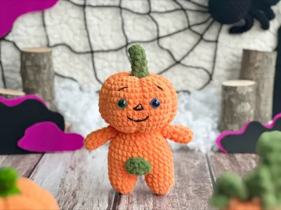 Pumpkin Amigurumi Crochet Pattern, Halloween Amigurumi Toy Pattern, Stuffed Dolls, Halloween Crochet, Amigurumi Crochet